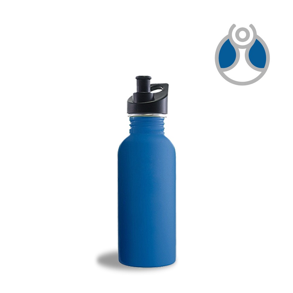 500ml. RVS Blue Bottle drinkfles voor op school | sport | evenement - met Anti-drup-dop
