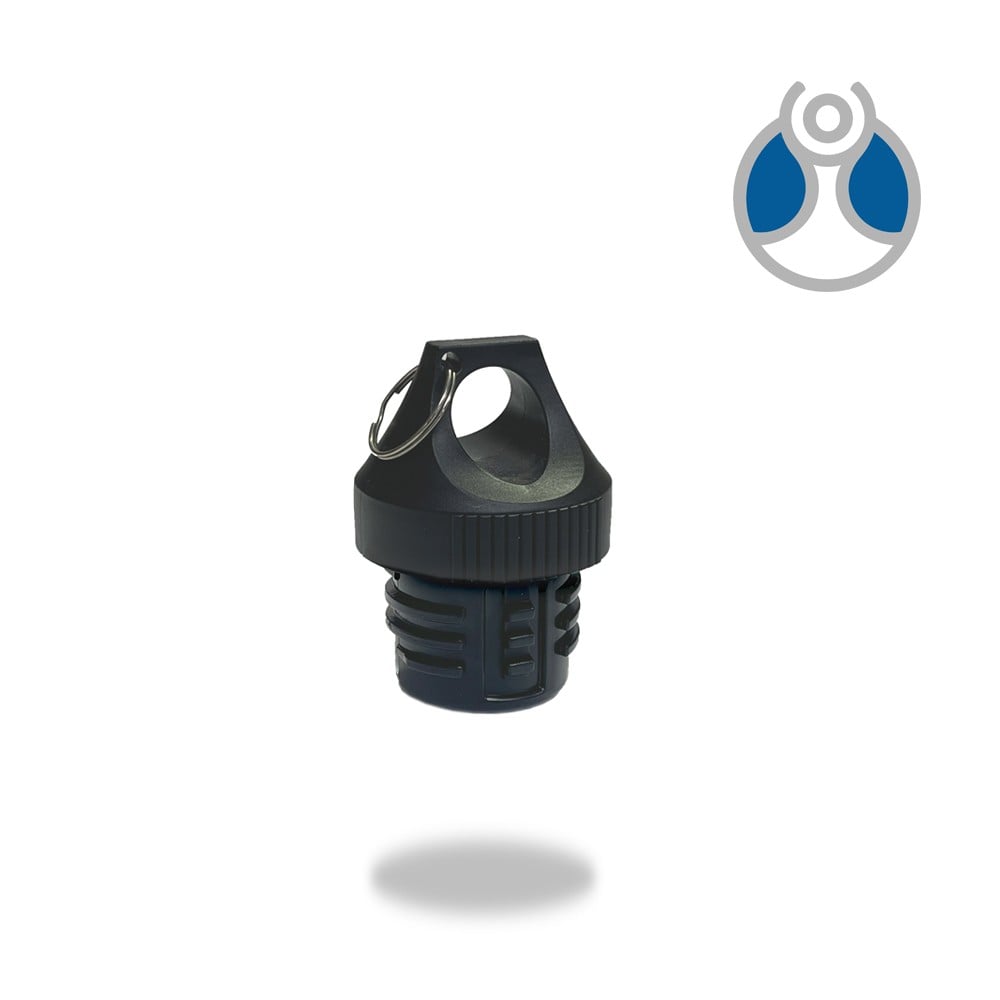 500ml. RVS Blue Bottle - thermosfles met Active dop en sleutelring