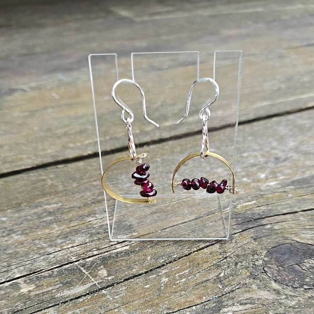 Unieke handgemaakte Granaat oorhangers - 80553 Unieke handgemaakte Granaat oorhangers