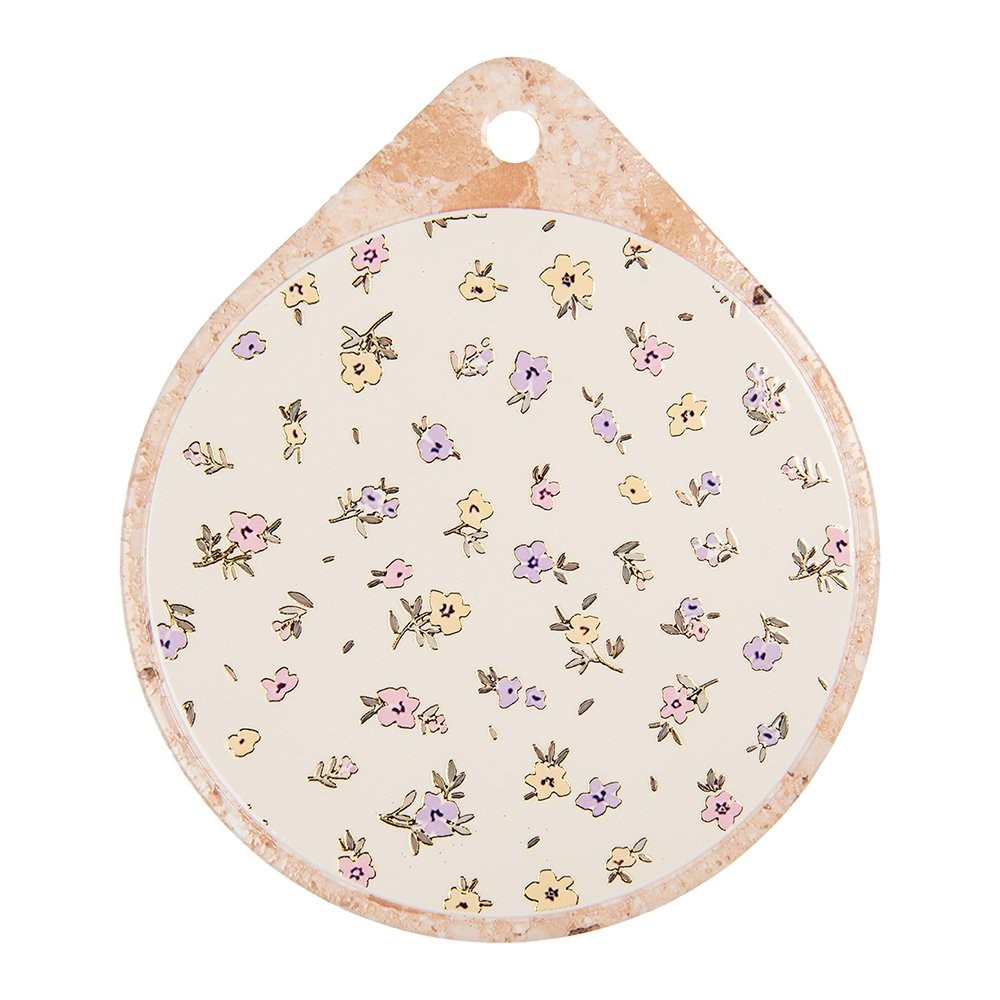 Clayre & Eef Pannenonderzetter Keramiek met Bloemen – 20x23 cm - 129940 Clayre & Eef Pannenonderzetter Keramiek met Bloemen – 20x23 cm