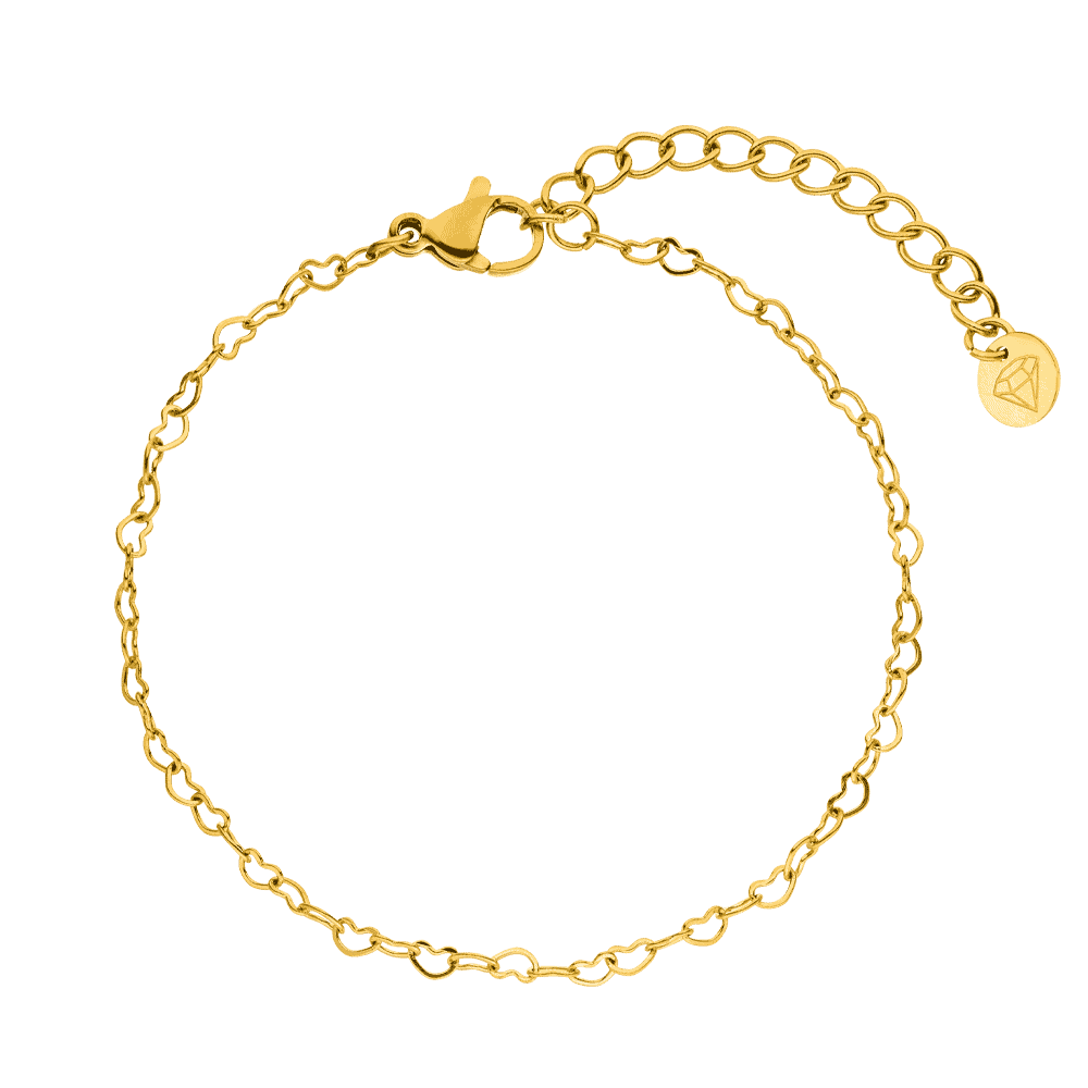 Onbeperkte Hartjes Armband - 18K Gold Plated
