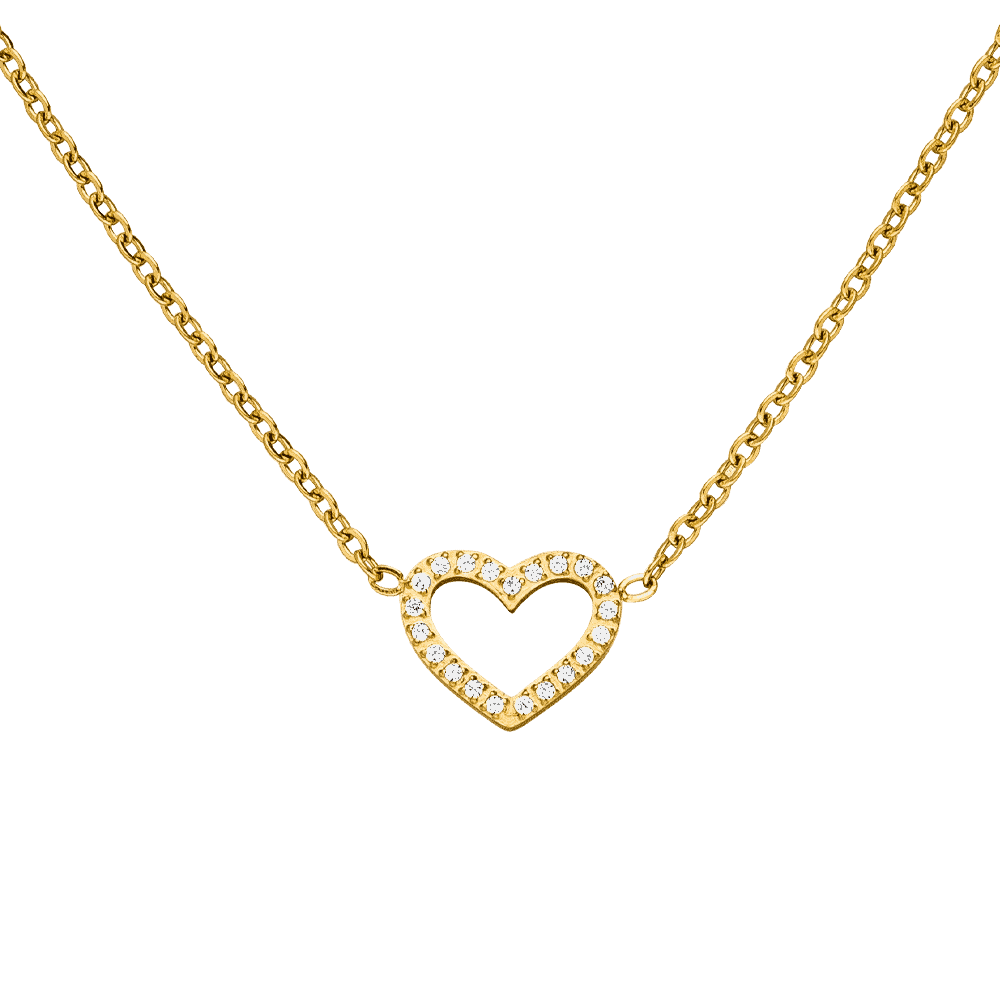 Shine Heart Necklace - 137216 Shine Heart Ketting - 18K Gold Plated