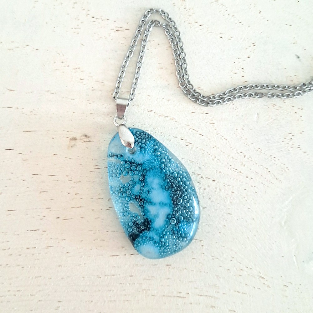 Oceaan - zee hanger ketting: handgemaakt aqua blauw glazen sieraad, o… - 154247 Oceaan - zee hanger ketting: handgemaakt aqua blauw glazen sieraad, op zee geïnspireerd uniek sieraad.