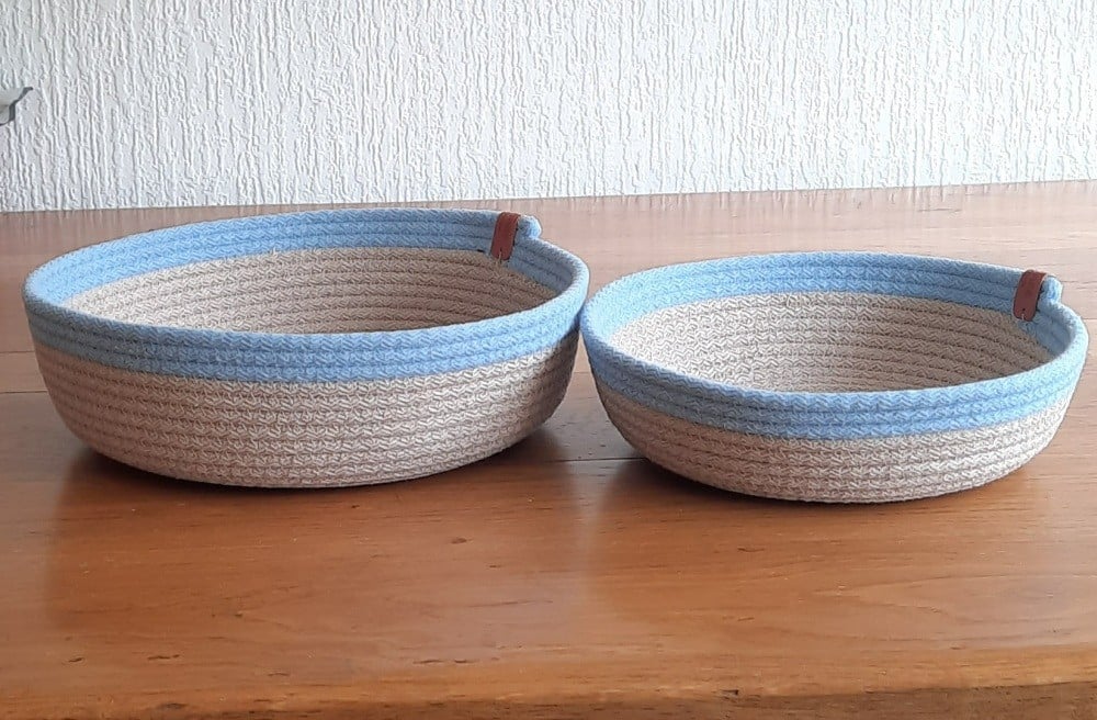 Handgemaakte Manden set  Ø24x6cm + Ø29x9cm