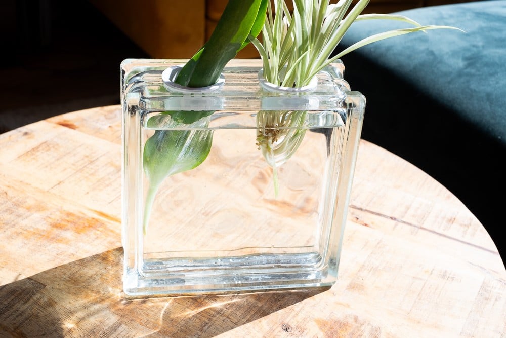 Glazen Blok Vaas – Moderne Decoratie – Strakke Design Vaas voor Bloemen – Minimalistische Bloemenvase – cadeau idee