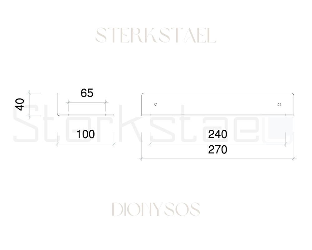 STERKSTAEL Dionysos GREIGE - wijnrek voor aan de muur metaal - poedercoating - staal - kleur grijs beige - 1 stuk