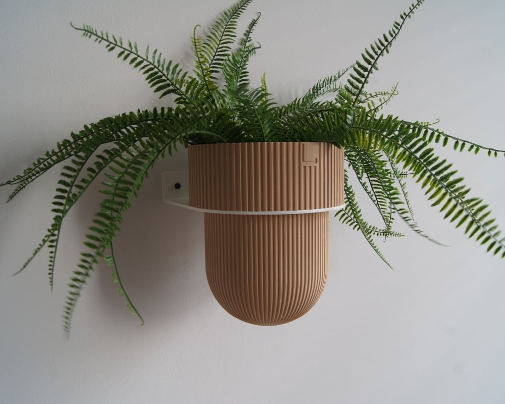 STERKSTAEL Flora S Eco Pot Dessert Sand - bloempothouder - kleur houd… - 87648 STERKSTAEL Flora S Eco Pot Dessert Sand - bloempothouder - kleur houder wit - kleur pot zandkleurig - inclusief bloempot ø12cm - poedercoating - staal