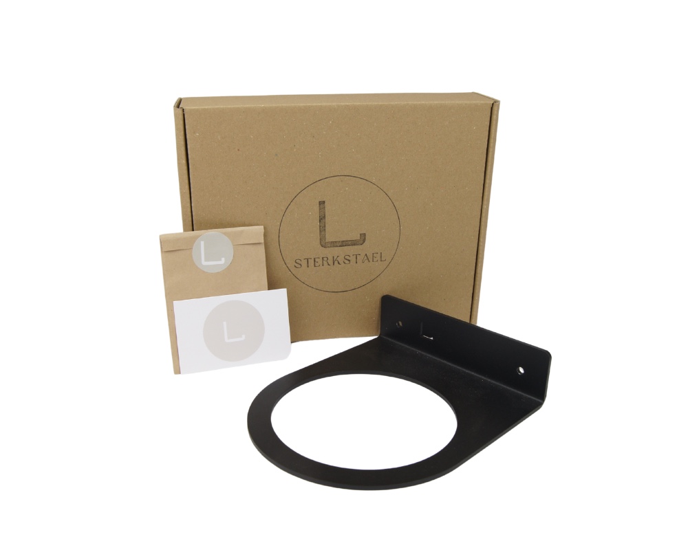 STERKSTAEL Flora S Eco Pot Pink Blossom - bloempothouder - kleur houder zwart - kleur pot zacht roze - inclusief bloempot ø12cm - poedercoating - staal