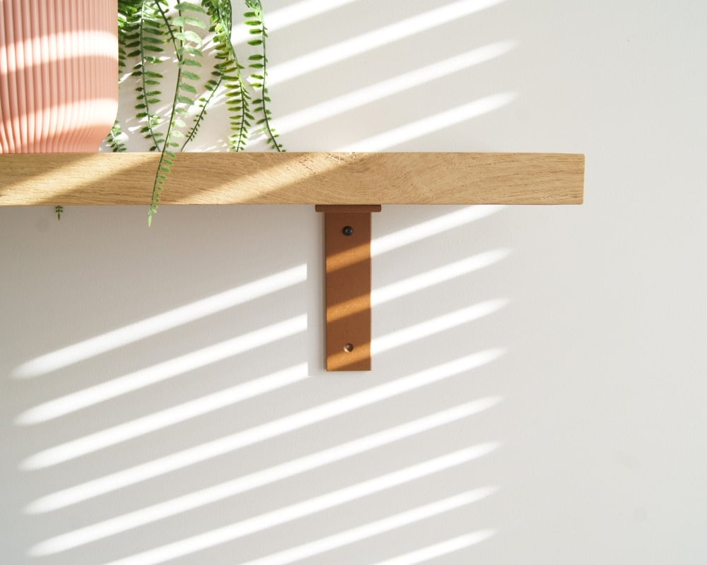 STERKSTAEL Ares Cortenstaal - industriële plankdrager – geschikt voor een plank van 20 to 25 cm – kleur brons roestig bruin – incl. bevestigingsmateriaal - poedercoating – staal - 1 stuk