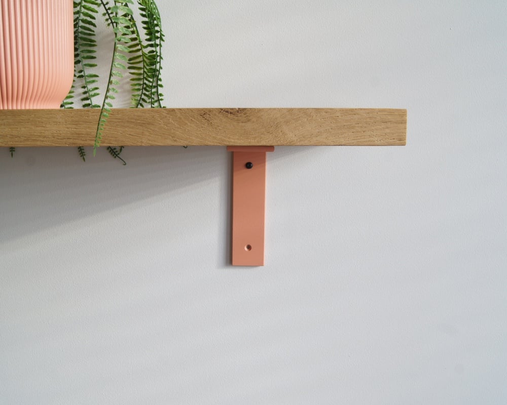 STERKSTAEL Ares Dusty Rose - industriële plankdrager – geschikt voor een plank van 20 to 25 cm – kleur Oud Roze – incl. bevestigingsmateriaal - poedercoating – staal - 1 stuk