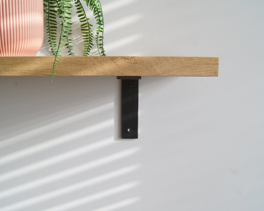 STERKSTAEL Ares Gun Metal - industriële plankdrager – geschikt voor een plank van 20 to 25 cm – kleur naturel staal – incl. bevestigingsmateriaal - poedercoating – staal - 1 stuk