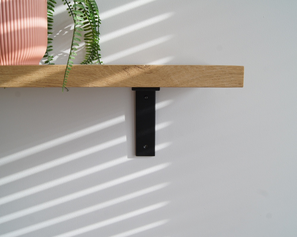 STERKSTAEL Ares Noir - industriële plankdrager – geschikt voor een plank van 20 to 25 cm – kleur zwart – incl. bevestigingsmateriaal - poedercoating – staal - 1 stuk