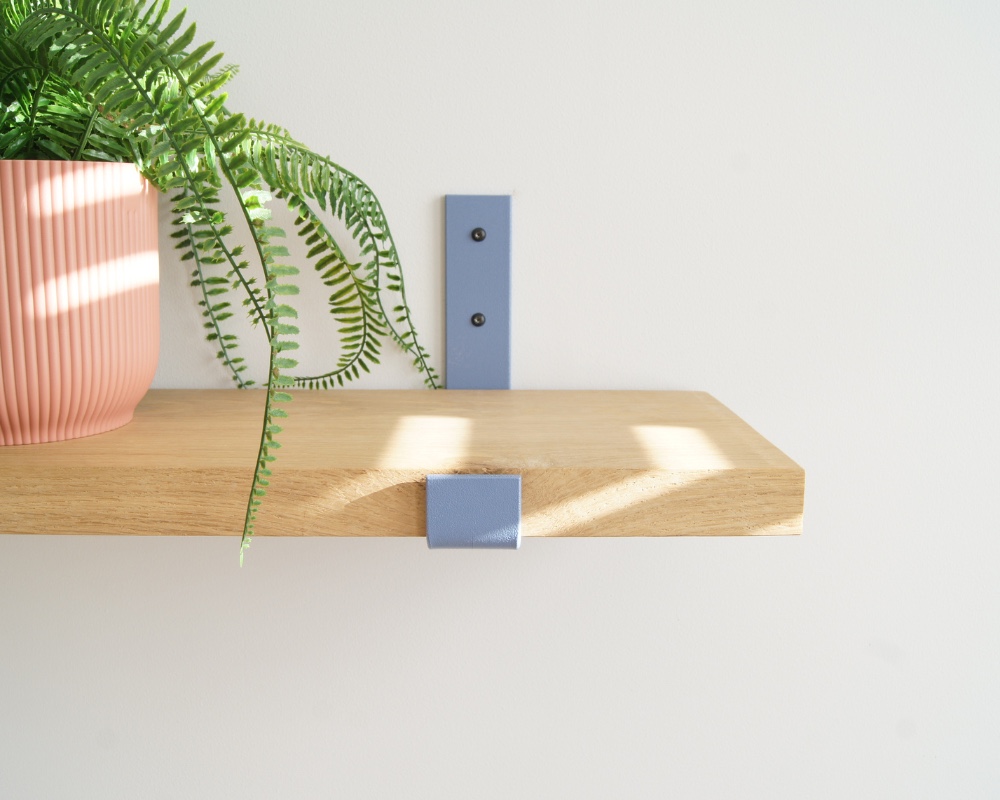 STERKSTAEL Odin Satijn Grijsblauw - industriële plankdrager – geschikt voor een plank van 20 cm – kleur grijs blauw – incl. bevestigingsmateriaal - poedercoating – staal - 1 stuk