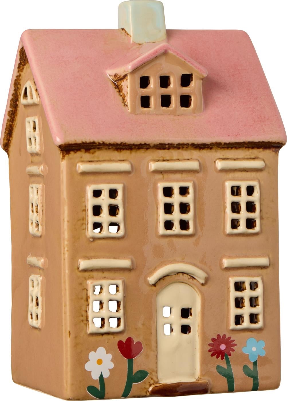 Keramieken Huisje met Bloemetjes