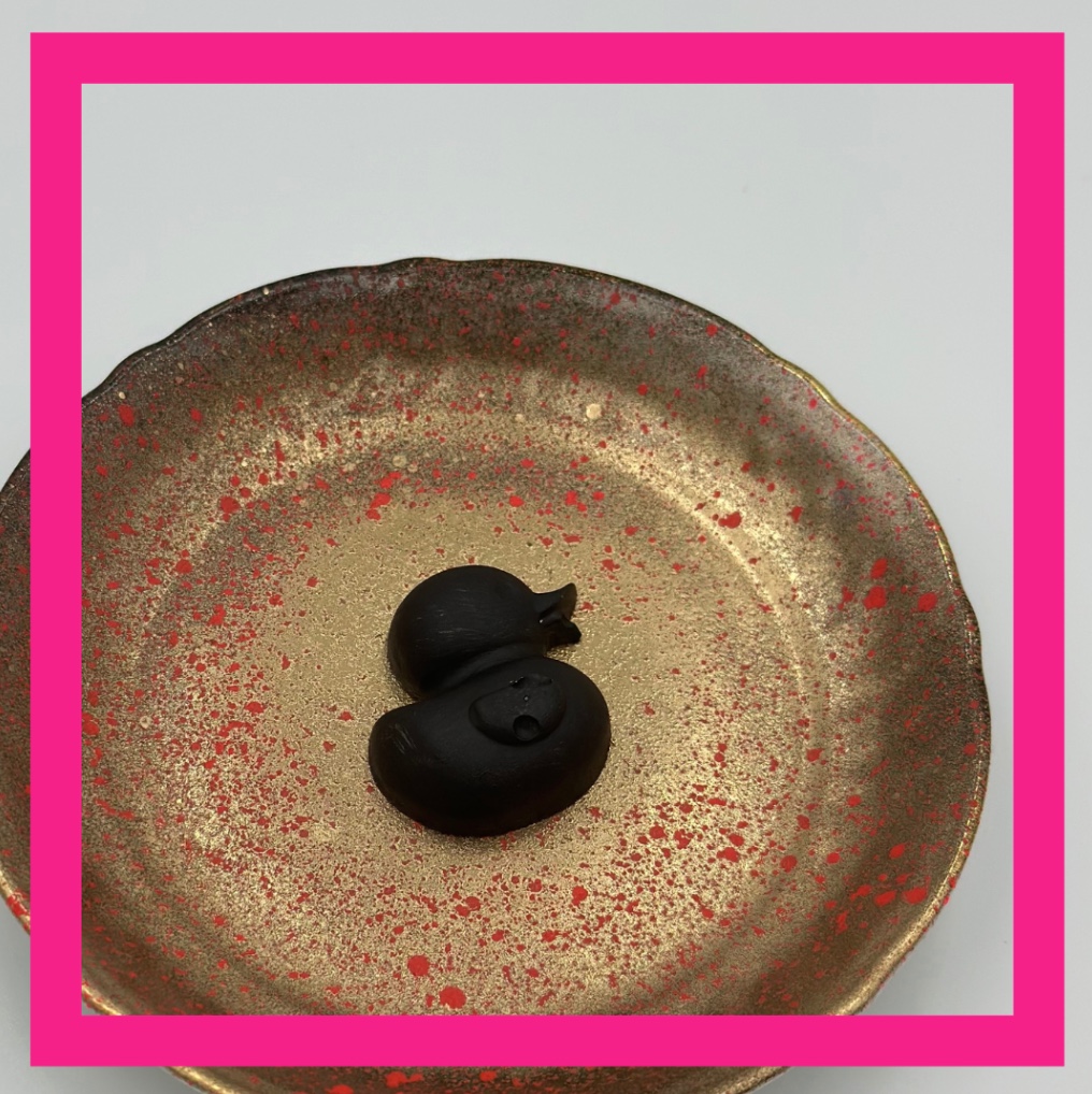 Vintage funky wandbordje "Black DUCKie - mini"