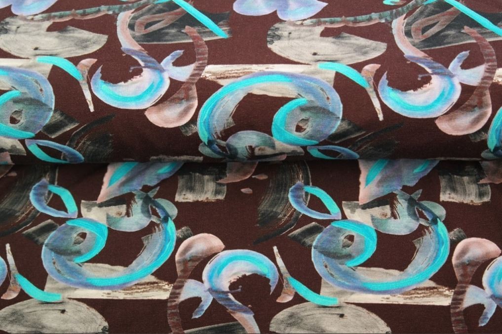 Tricot colsjaal (bruin | abstract)