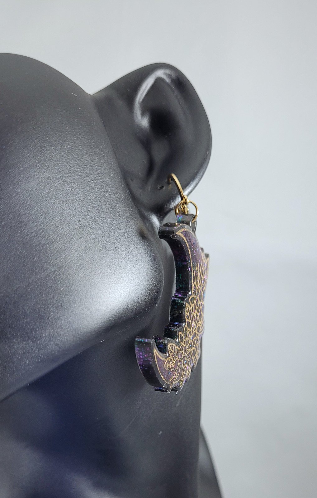 Halve maan bloemen oorbellen