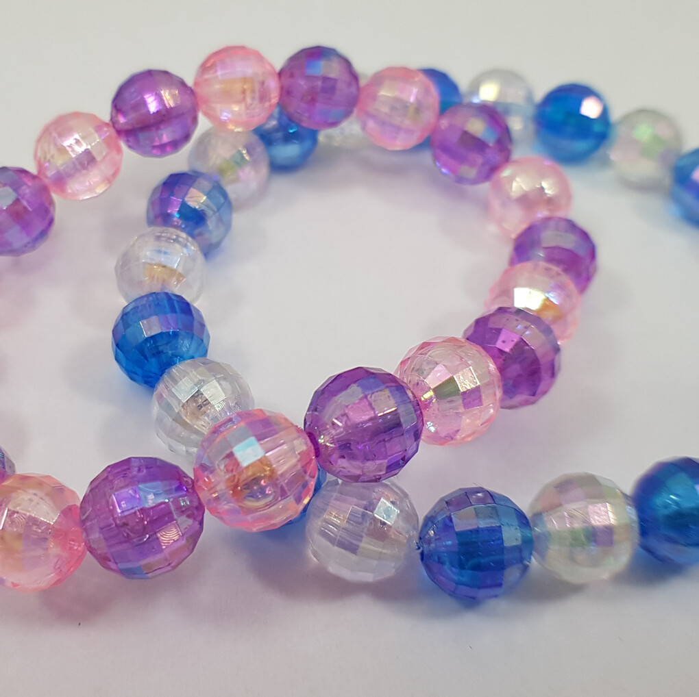 Mix discobal kralen rek armband