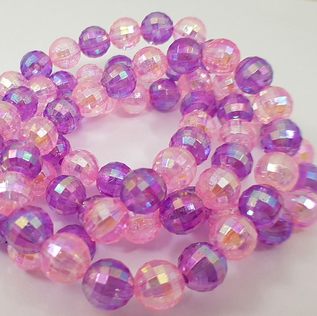 Mix discobal kralen rek armband