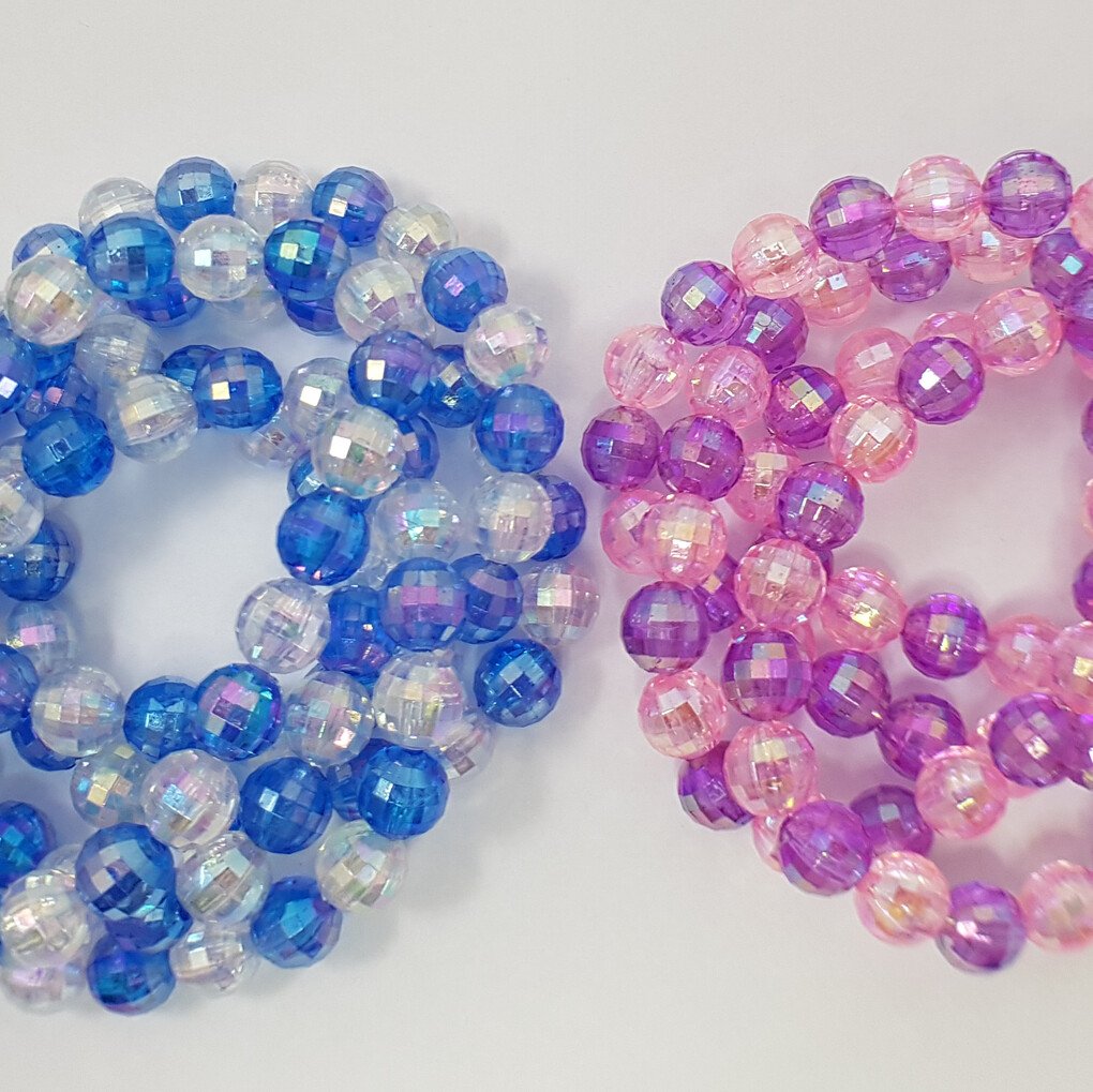 Mix discobal kralen rek armband