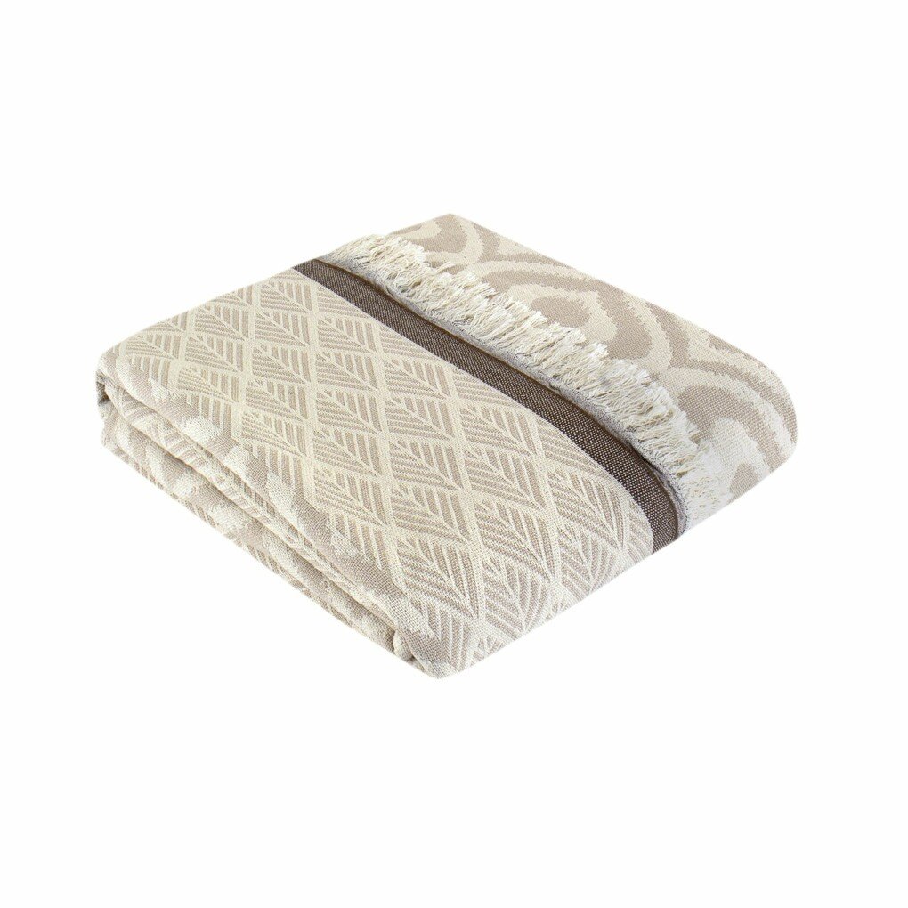 3-63343234-6539-6139-6235-306334393934-v3.jpeg Plaid - asude - 135x170 cm - beige & koffie - tv deken - throw plaid - 100% katoen