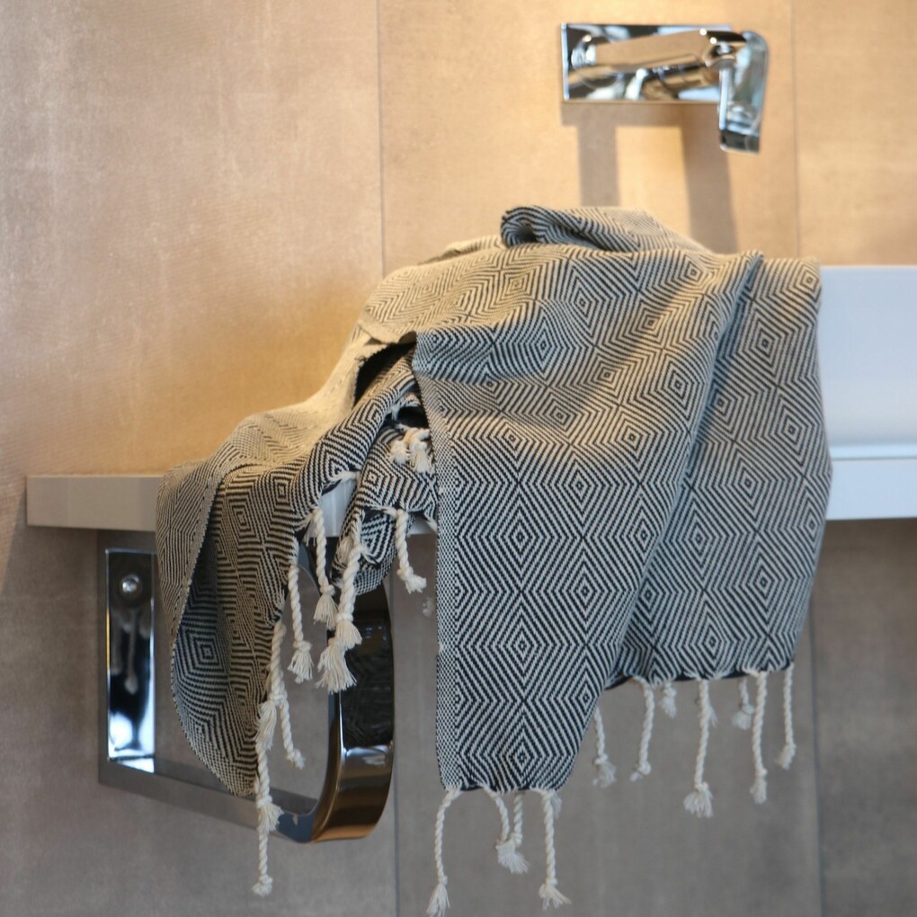 Hamamdoek - lykos - zwart - 100x180 cm