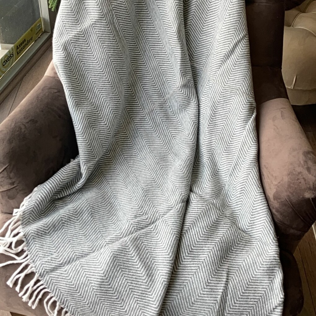 Visgraat Deken-Grijs- 150x200 cm