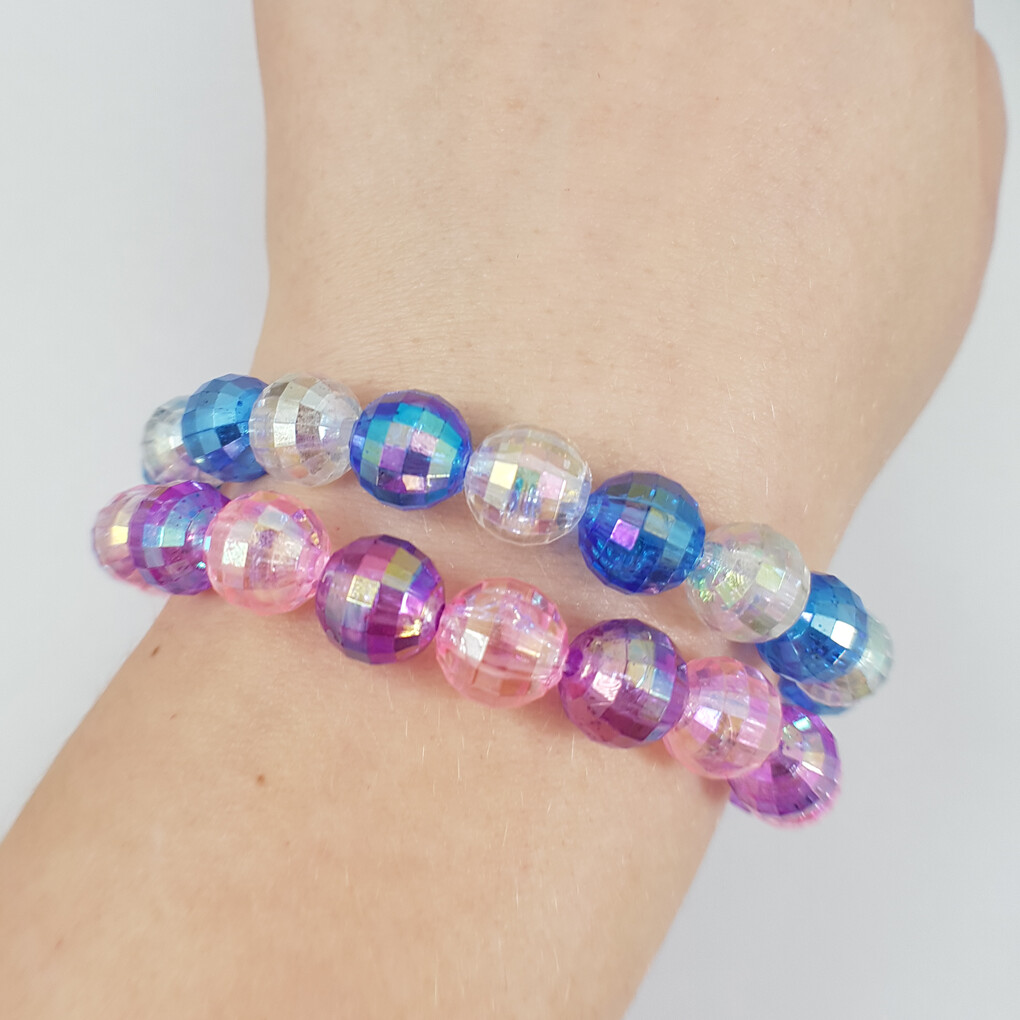 Mix discobal kralen rek armband
