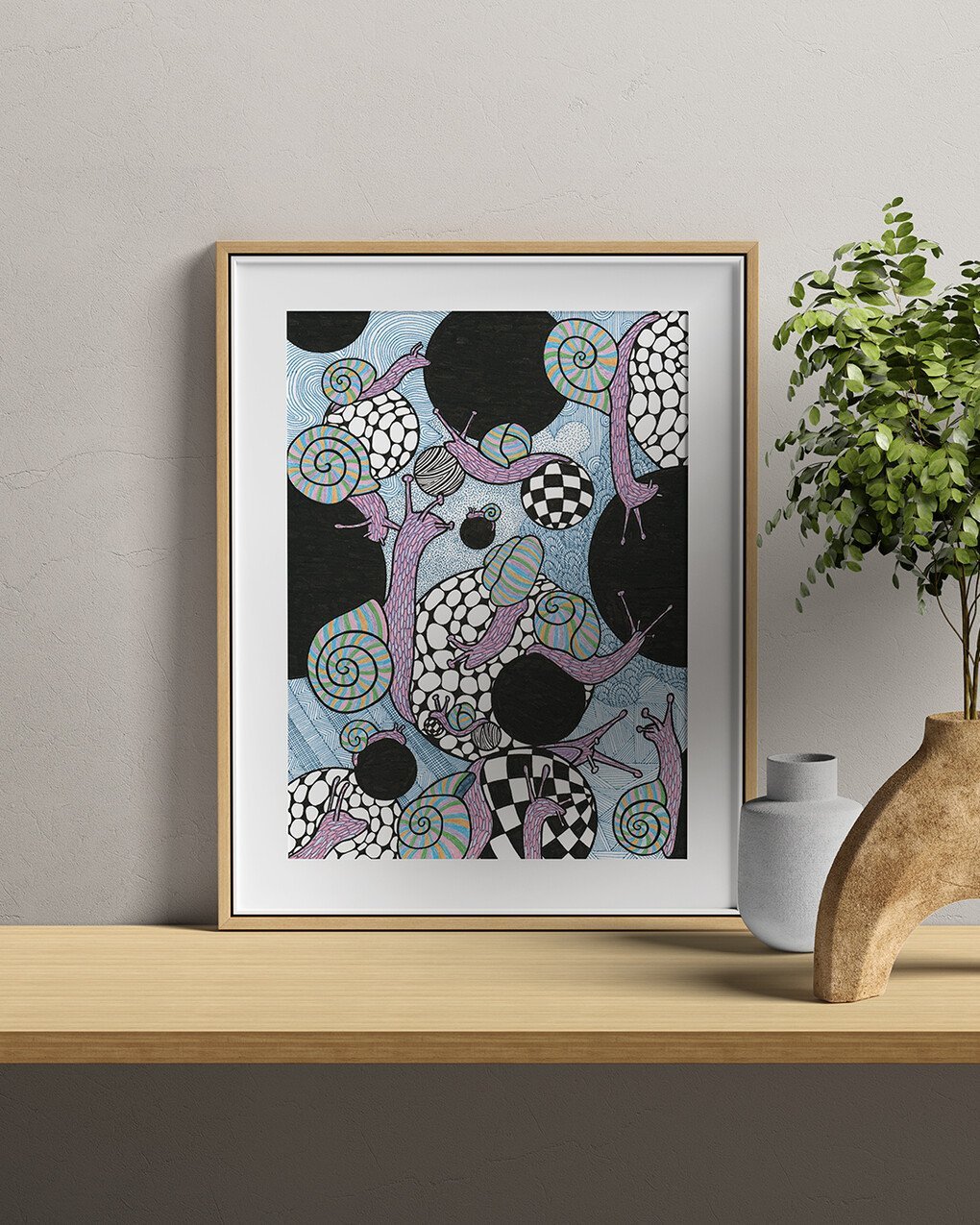 45-black-h-34623265-6635-6531-3339-303434373530-v3.jpeg Slakken Tekening - Zwart en Witte bollen - Art Print - Kunst - Black Hole Snails
