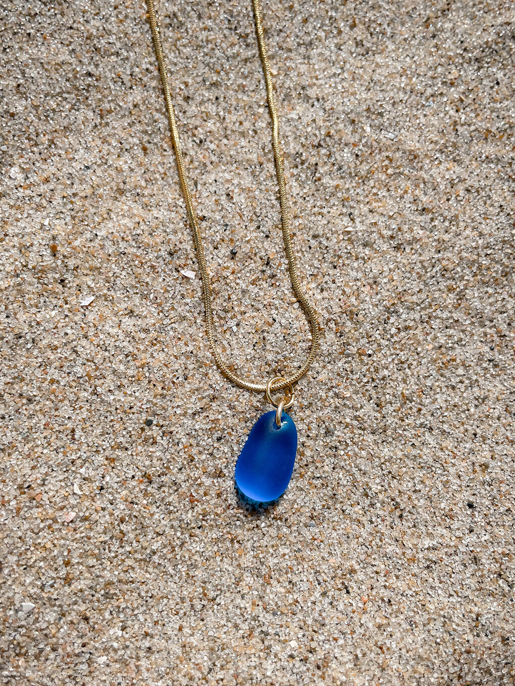 Azure Blue zeeglas ketting