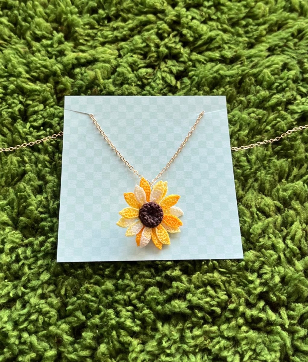 Micro Gehaakte Zonnebloem Ketting