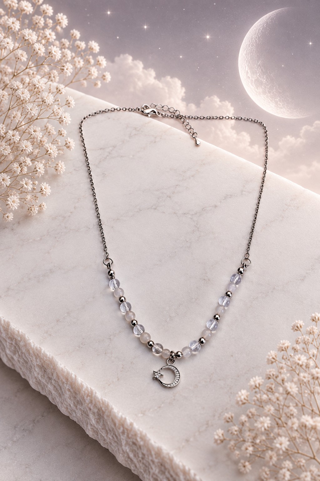 Ivory Sky ketting – Cat’s Eye & Bergkristal - 152226 Ivory Sky ketting – Cat’s Eye & Bergkristal