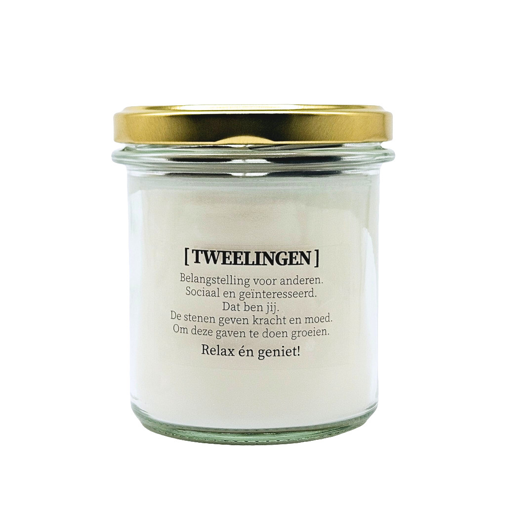 DIY pakket - Sterrenbeeld geurkaars met edelsteen - Tweelingen - 49658.jpeg DIY pakket - Sterrenbeeld geurkaars met edelstenen - Tweelingen