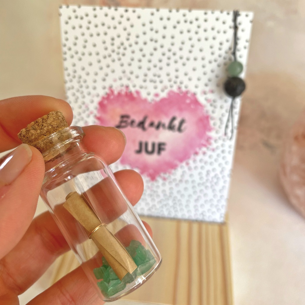 Bedankt Juf - Aventurijn + Armband Geluk&Voorspoed