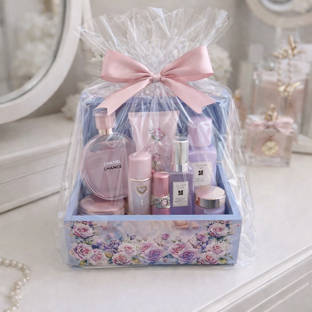 Handgedecoreerde bamboe sieradendoos ‘Girl on a swing’