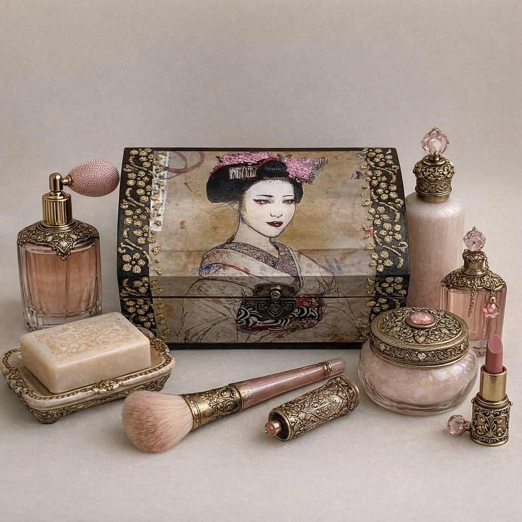 Handgedecoreerde houten sieradendoos ‘Maiko’