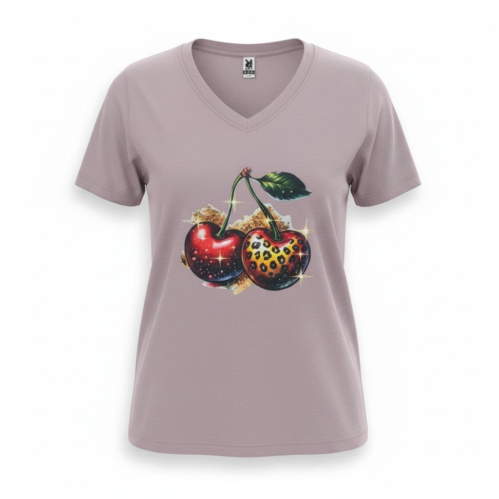 Dames  shirt lavender -  kersen  – Everyday Comfort Edition