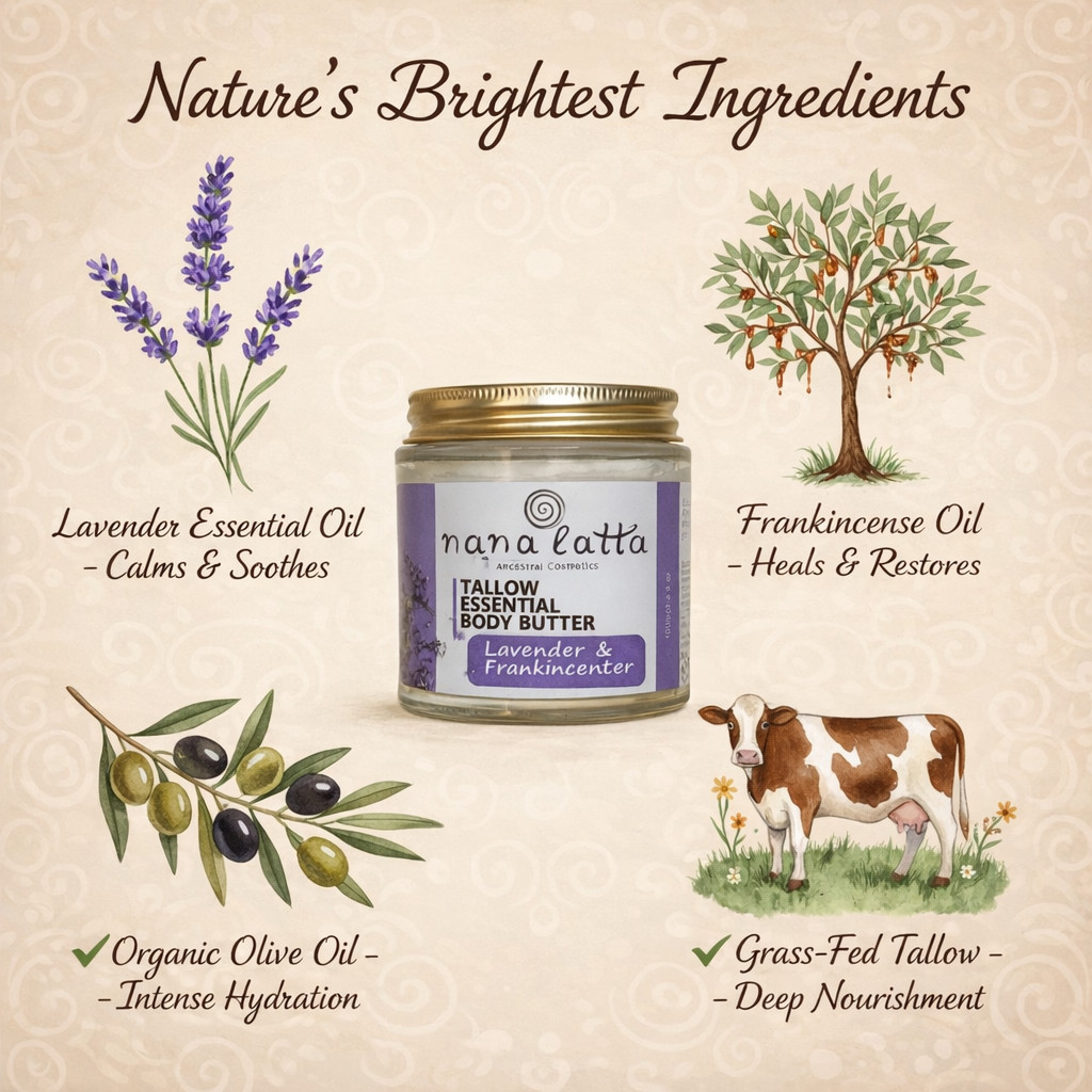 Tallow Essential Body Butter - Lavender & Frankincense 100 ml - 124685 Tallow Essential Body Butter - Lavender & Frankincense 100 ml