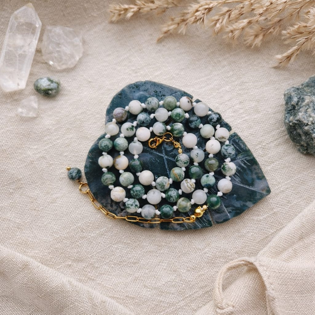 ✨ Sylva – Handgeknoopte Dendriet Ketting - 127903 ✨ Sylva – Handgeknoopte Dendriet Ketting