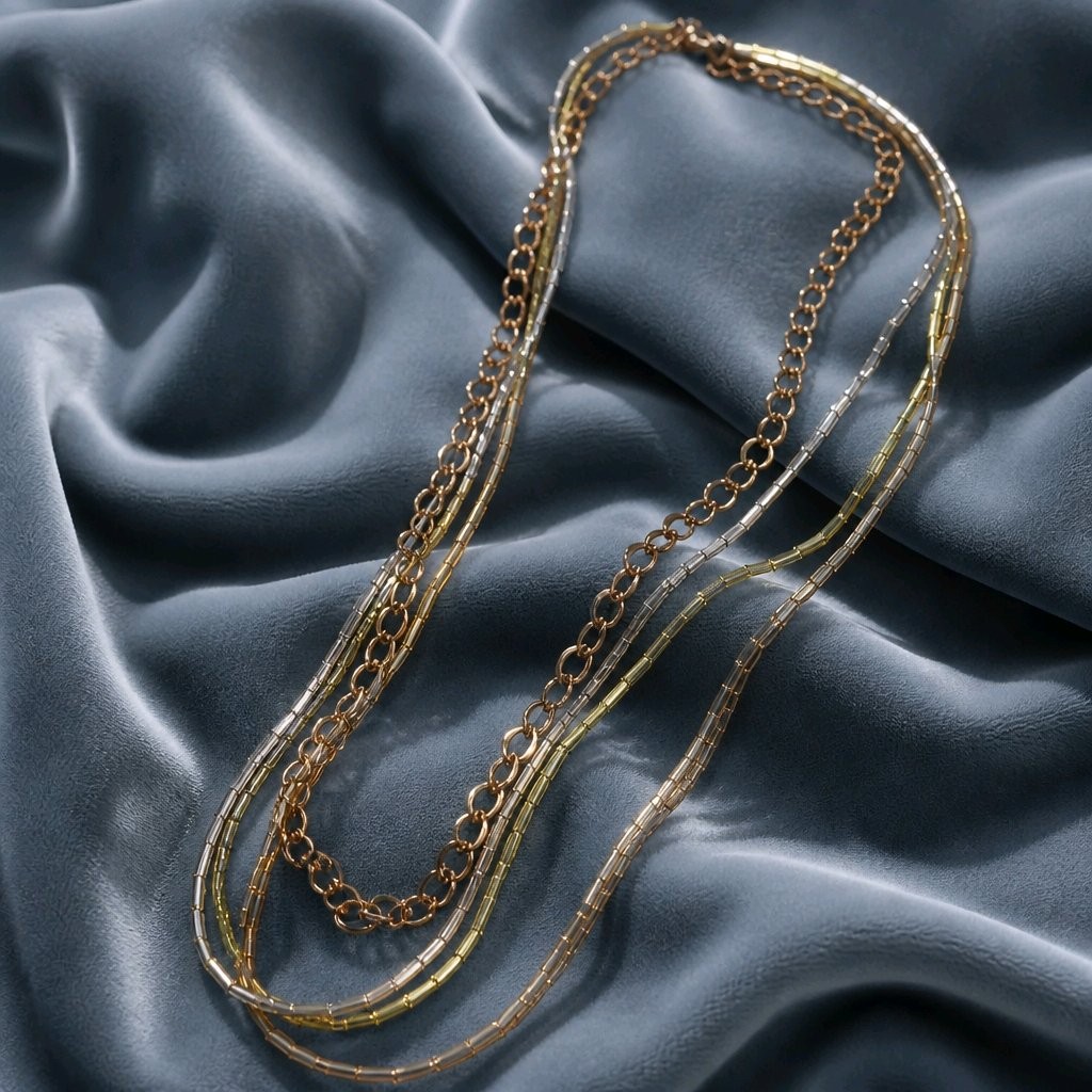 Elegante Gelaagde Ketting Goud & Zilver - 135699 Elegante Gelaagde Ketting Goud & Zilver