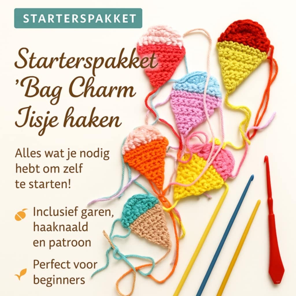 Starters Pakket Bag Charm Ijsje Haken