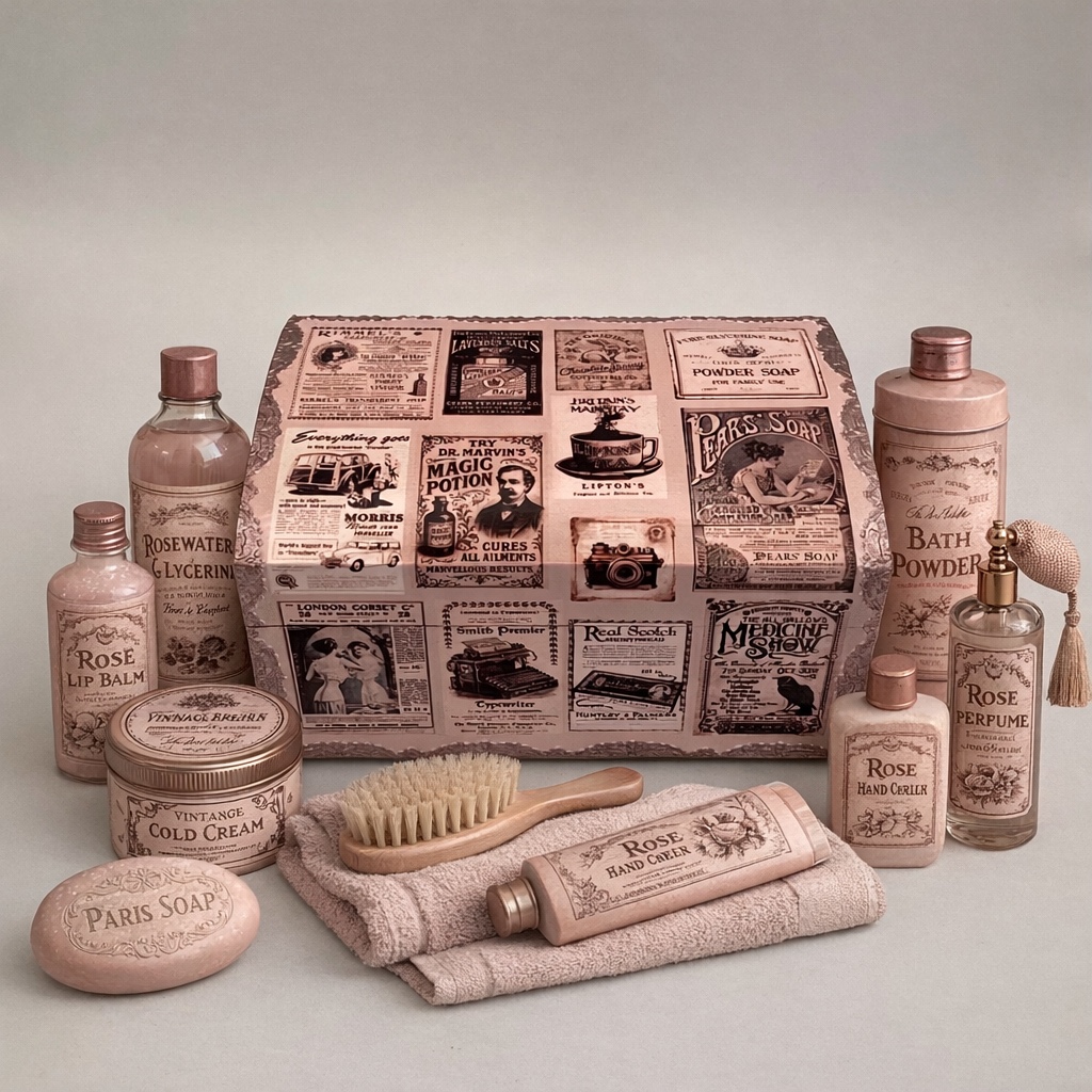 Vintage sieradendoos met oude advertenties - 152147 Vintage sieradendoos met oude advertenties