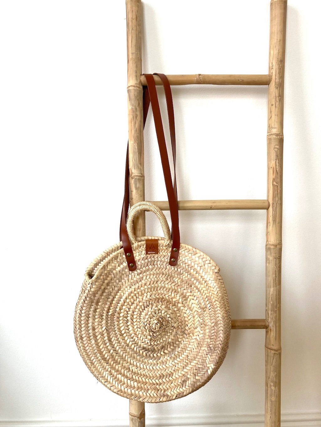 Rieten schoudertas groot
