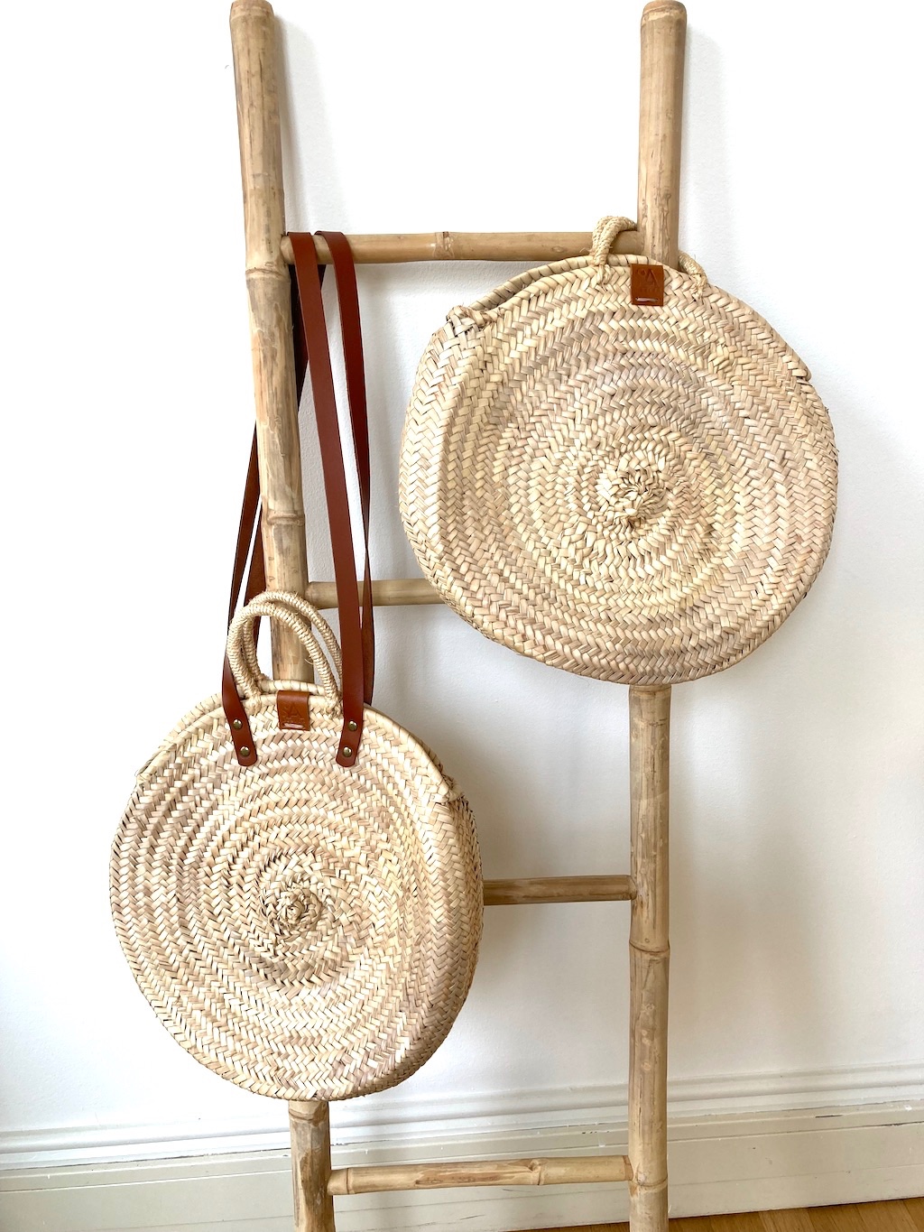 Rieten schoudertas groot