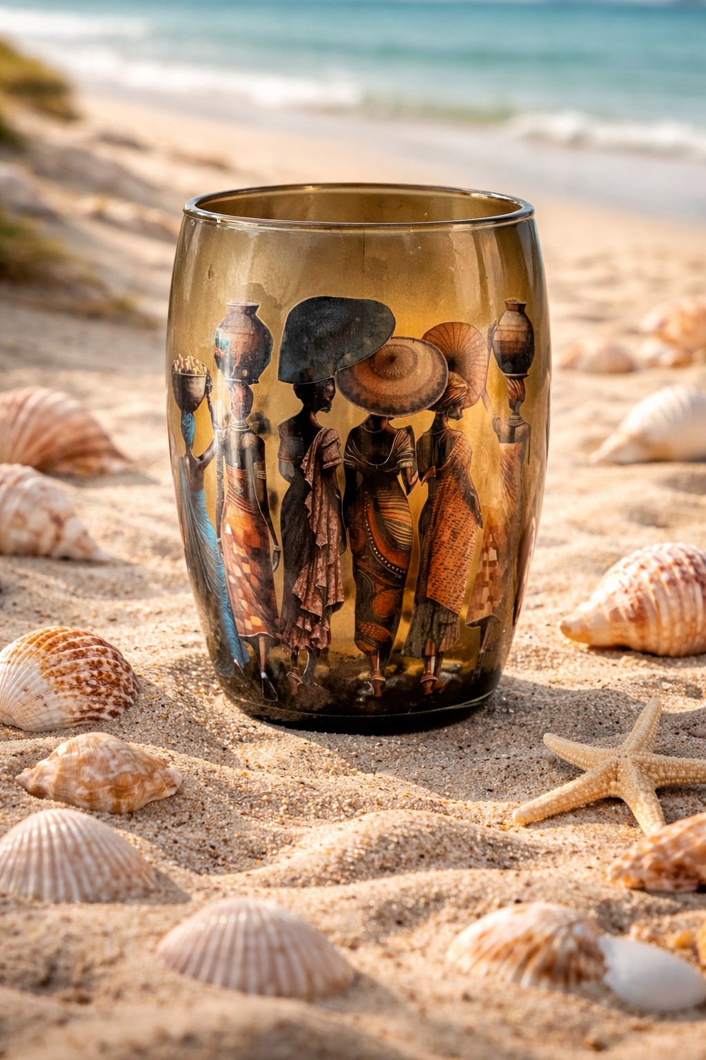 MUSE -handgemaakte glazen designvaas met Afrikaanse kunst – stateme… - 112777 MUSE -handgemaakte glazen designvaas met Afrikaanse kunst – statement piece voor boho & modern interieur