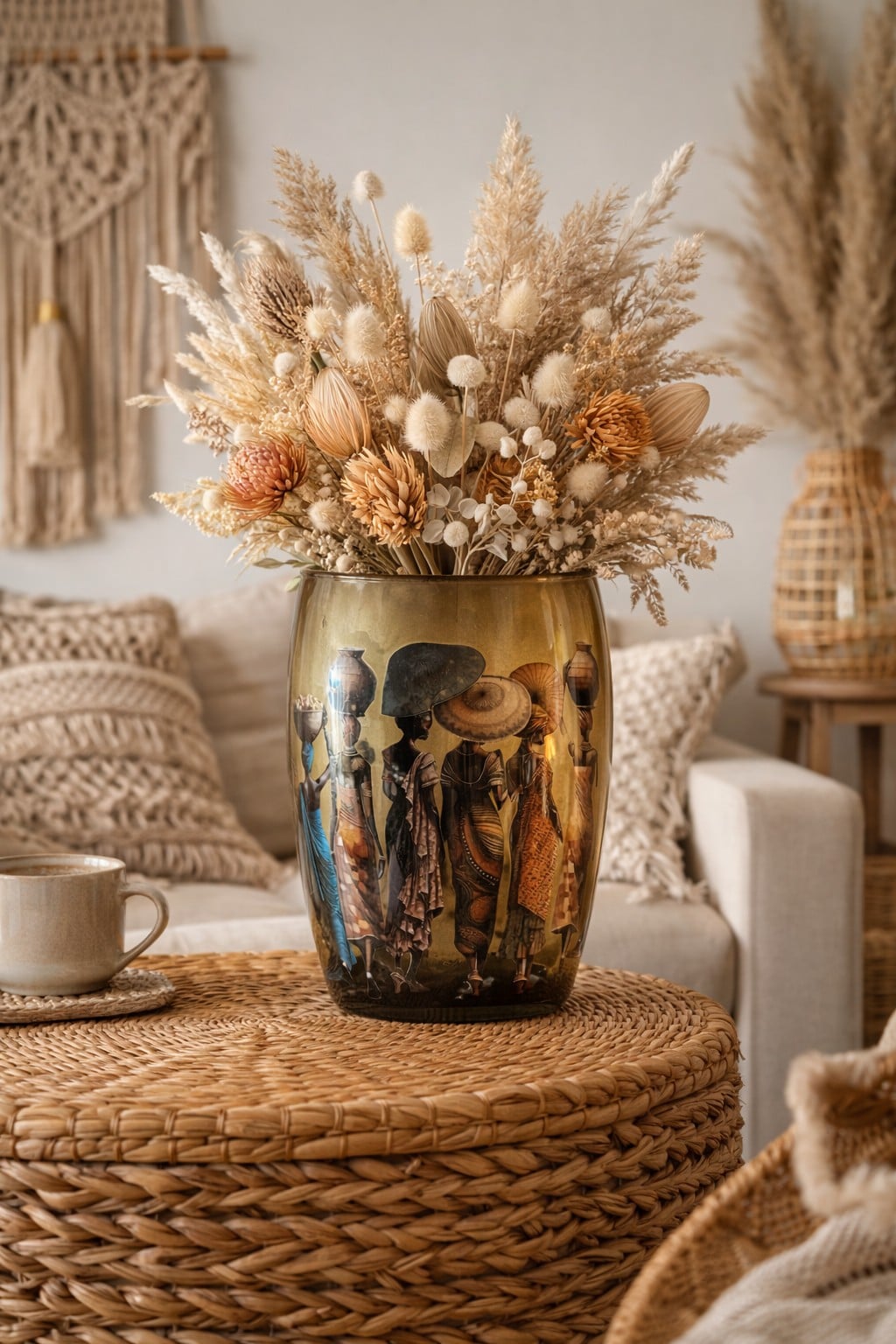 MUSE -handgemaakte glazen designvaas met Afrikaanse kunst – stateme… - 112783 MUSE -handgemaakte glazen designvaas met Afrikaanse kunst – statement piece voor boho & modern interieur