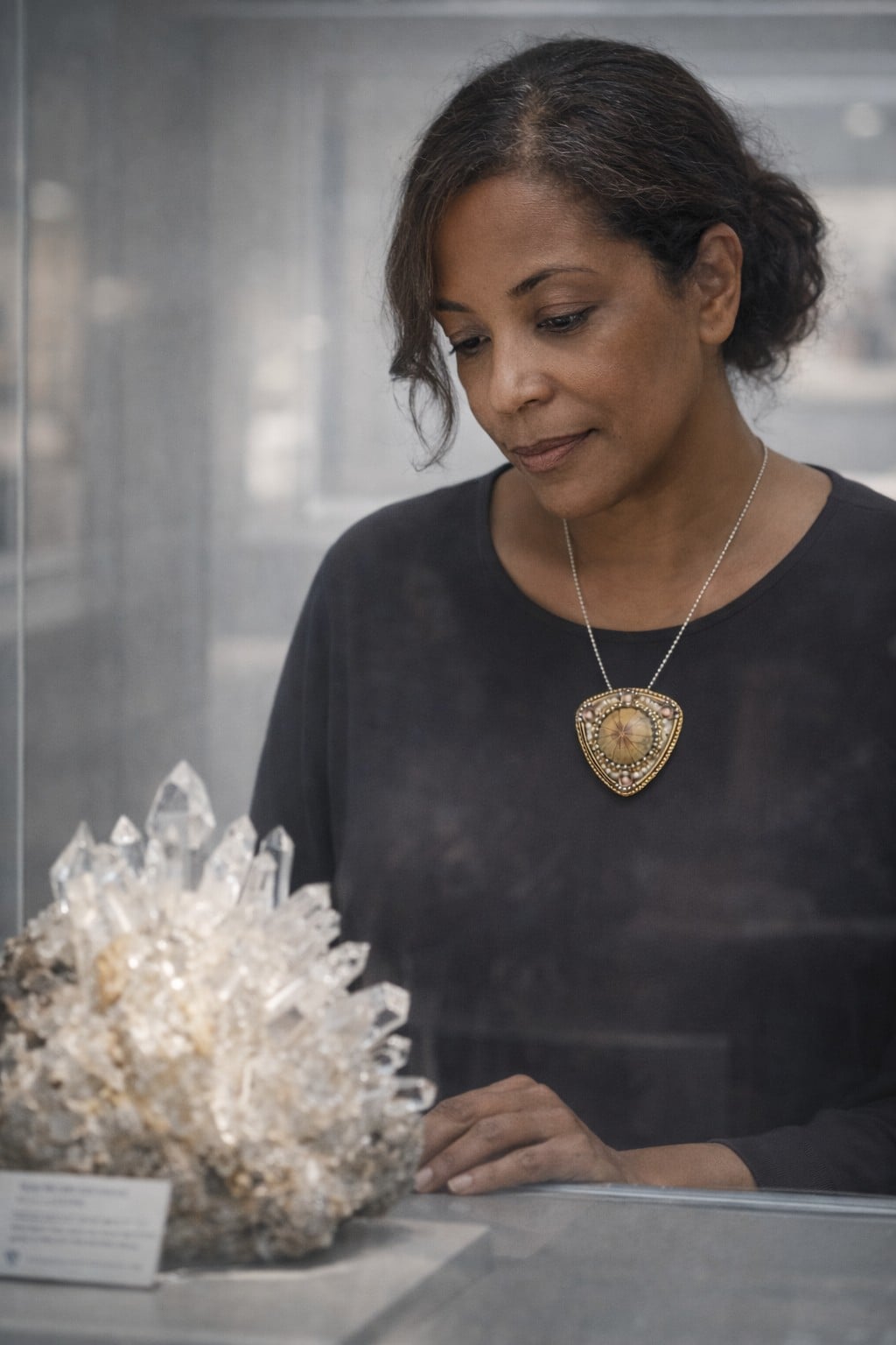 Aards & Tijdloos, Echinoid Fossiel Statement Ketting