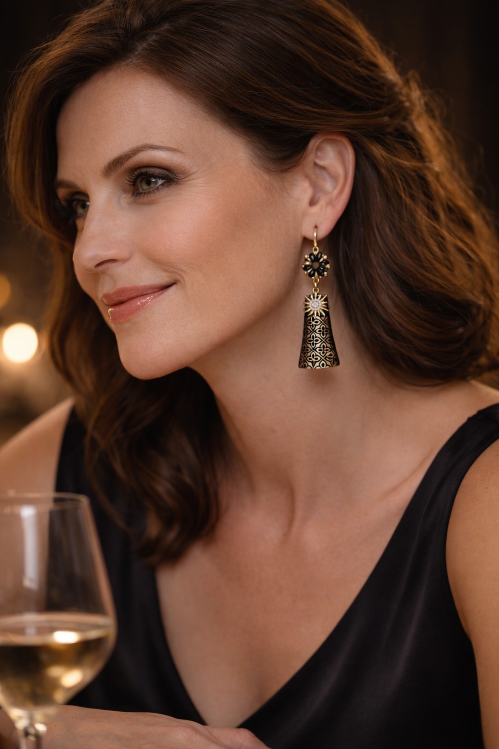 Chic & Verleidelijk, lange oorbellen in zwart en goud voor een stijlv… - 114488 Chic & Verleidelijk, lange oorbellen in zwart en goud voor een stijlvolle avond