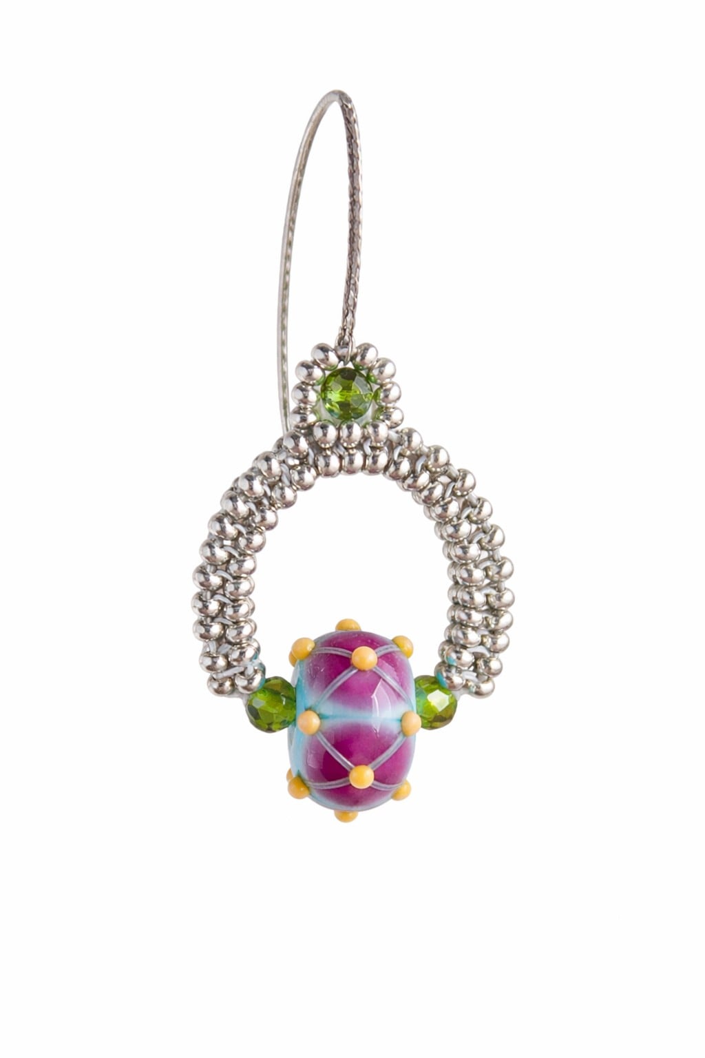 Ingetogen & Kunstzinnig, Kleurrijke Oorbellen van Lampwork Glas en Zilver