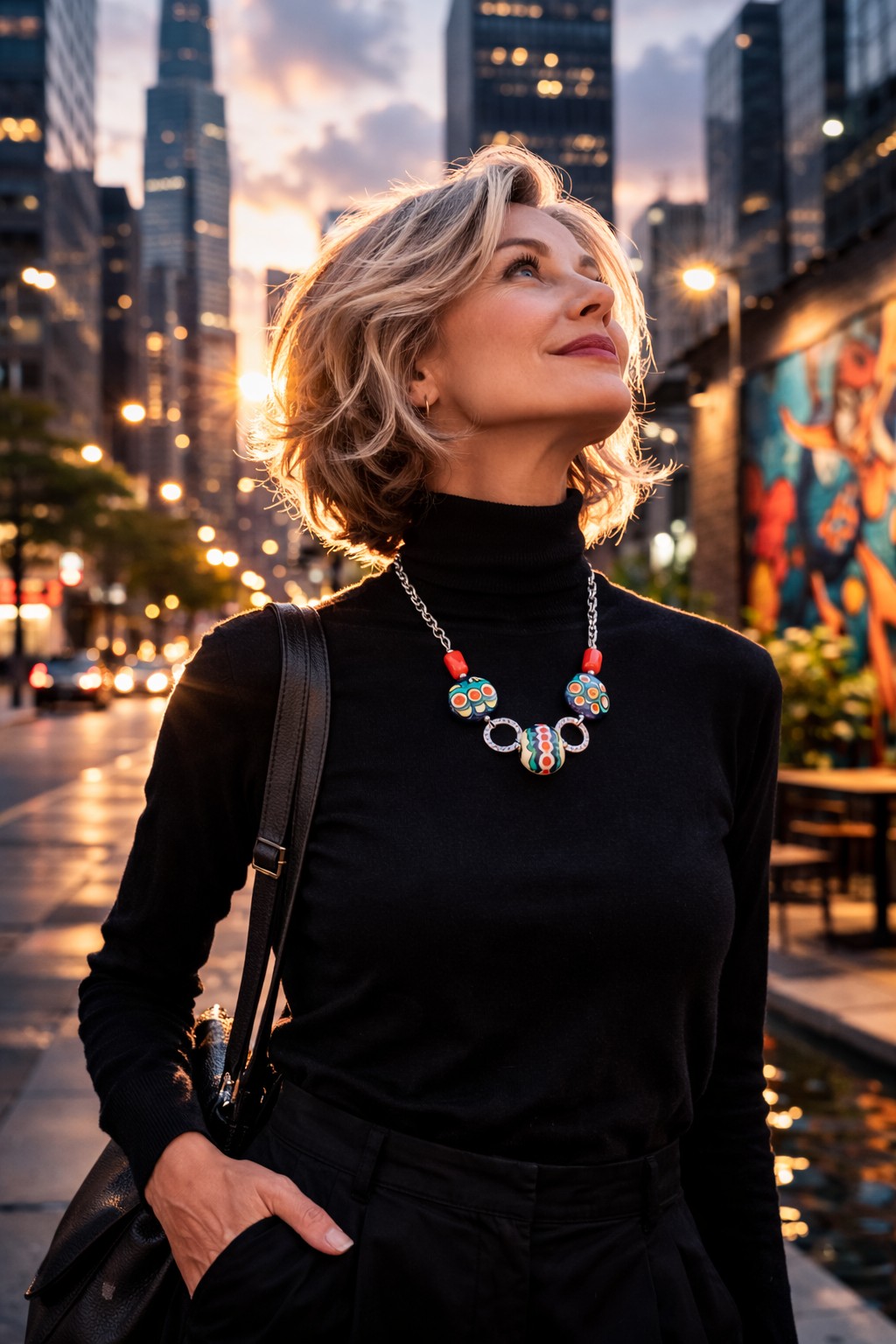 Retro & Radiant, statement ketting met handgemaakte glaskralen